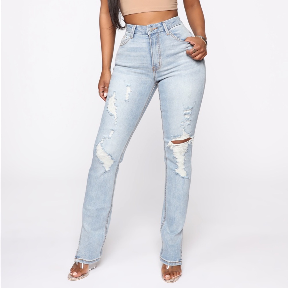 fashion nova y2k jeans bootcut fit with side vents